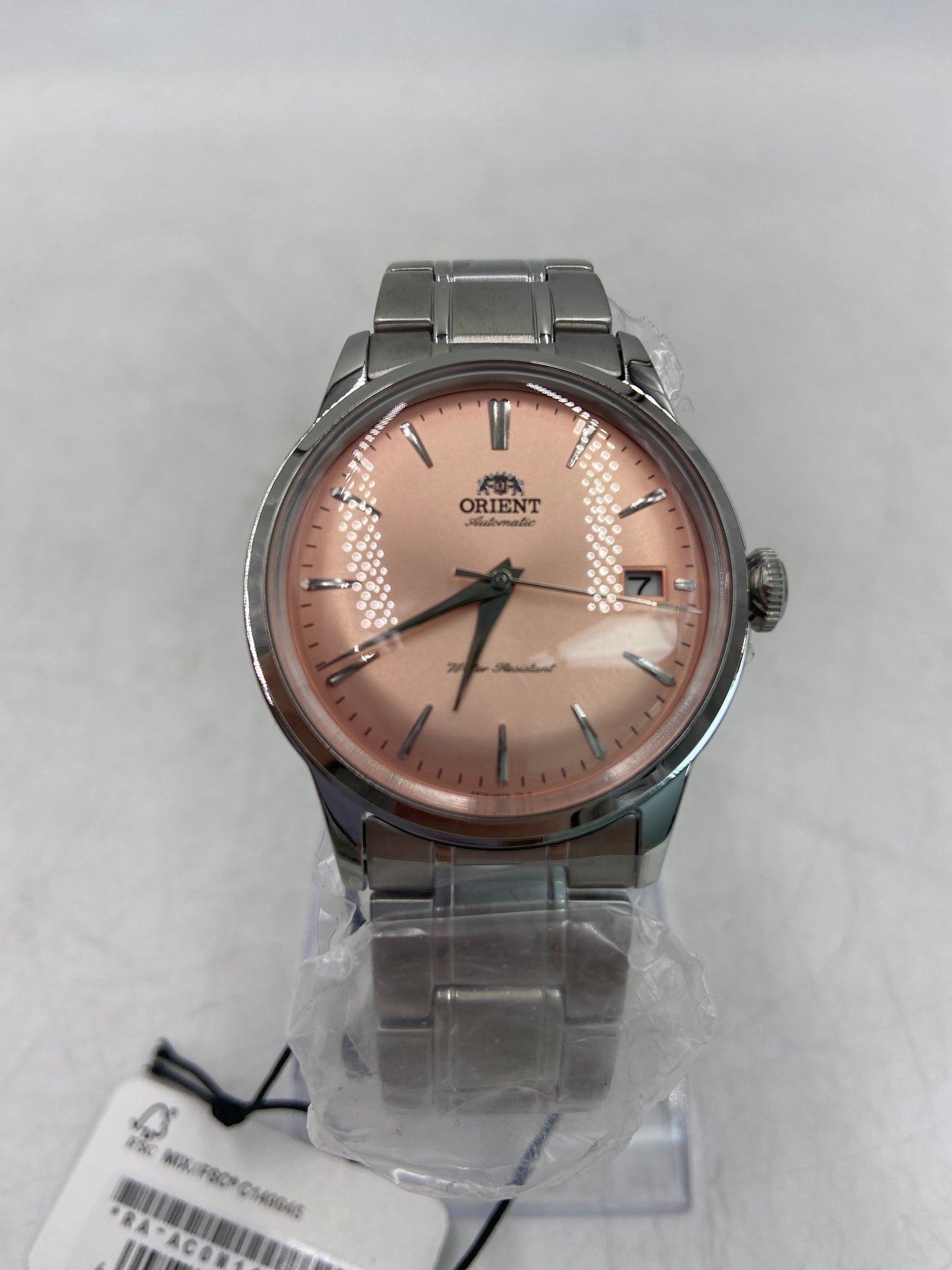 New Seiko Epson Orient Bambino Automatic Pink Dial Watch RA-AC0M11Y Stainless Steel Water Resistant Woman's Watch HAX-01V