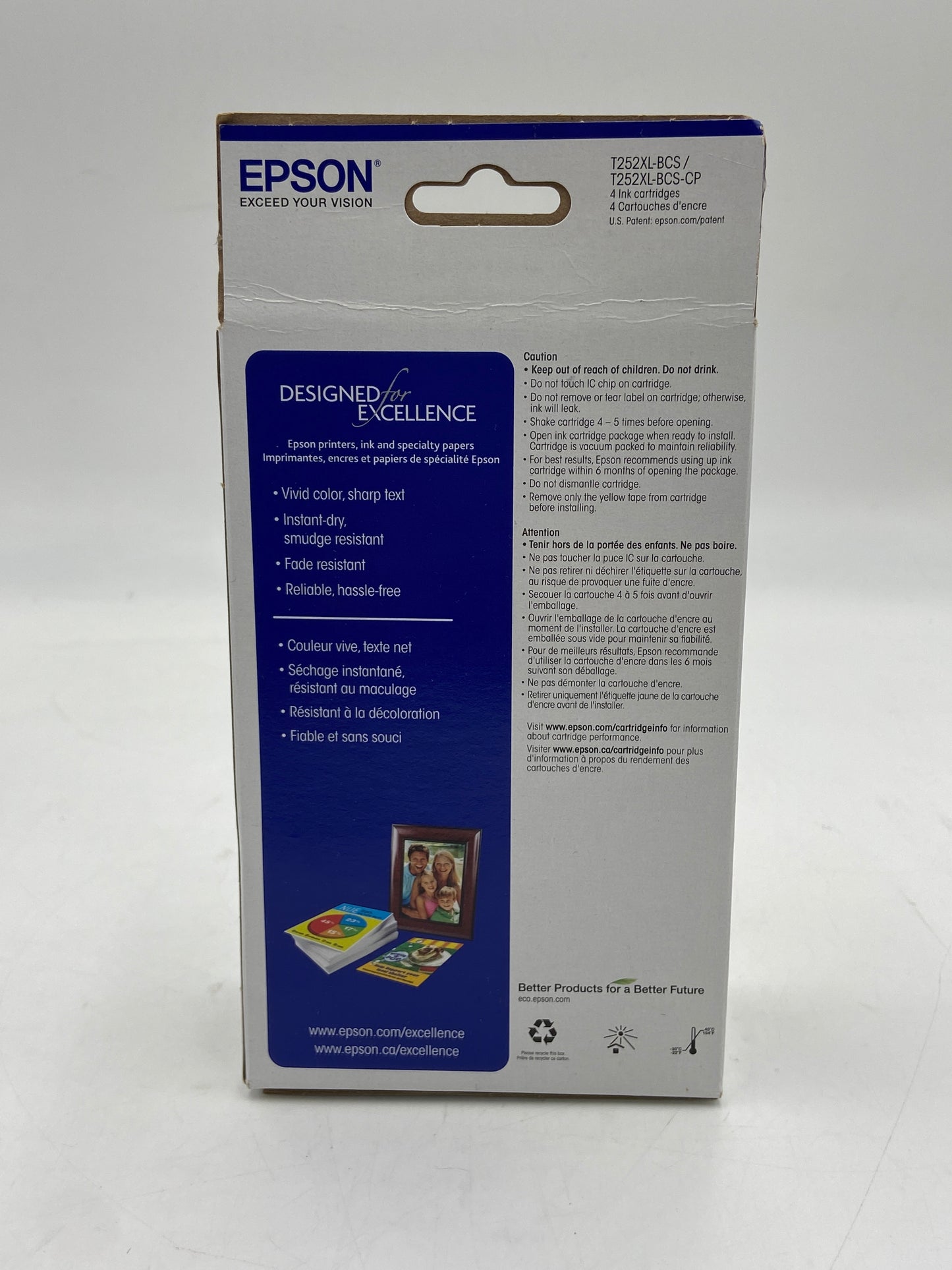 New Epson 252XL / 252 Black, Yellow, Cyan and Magenta Ink Cartridge