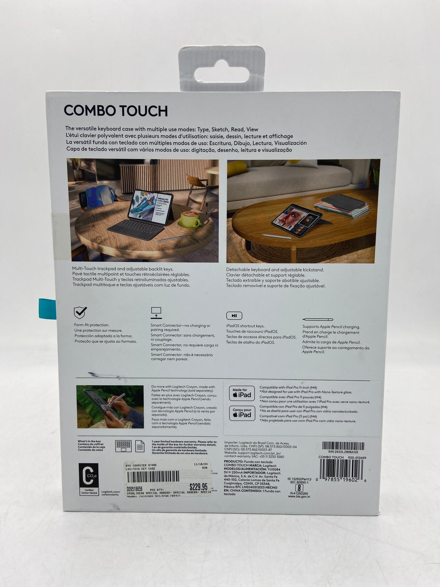 Logitech Combo Touch iPad Pro 11-inch (m4) Key Board Case YU0084