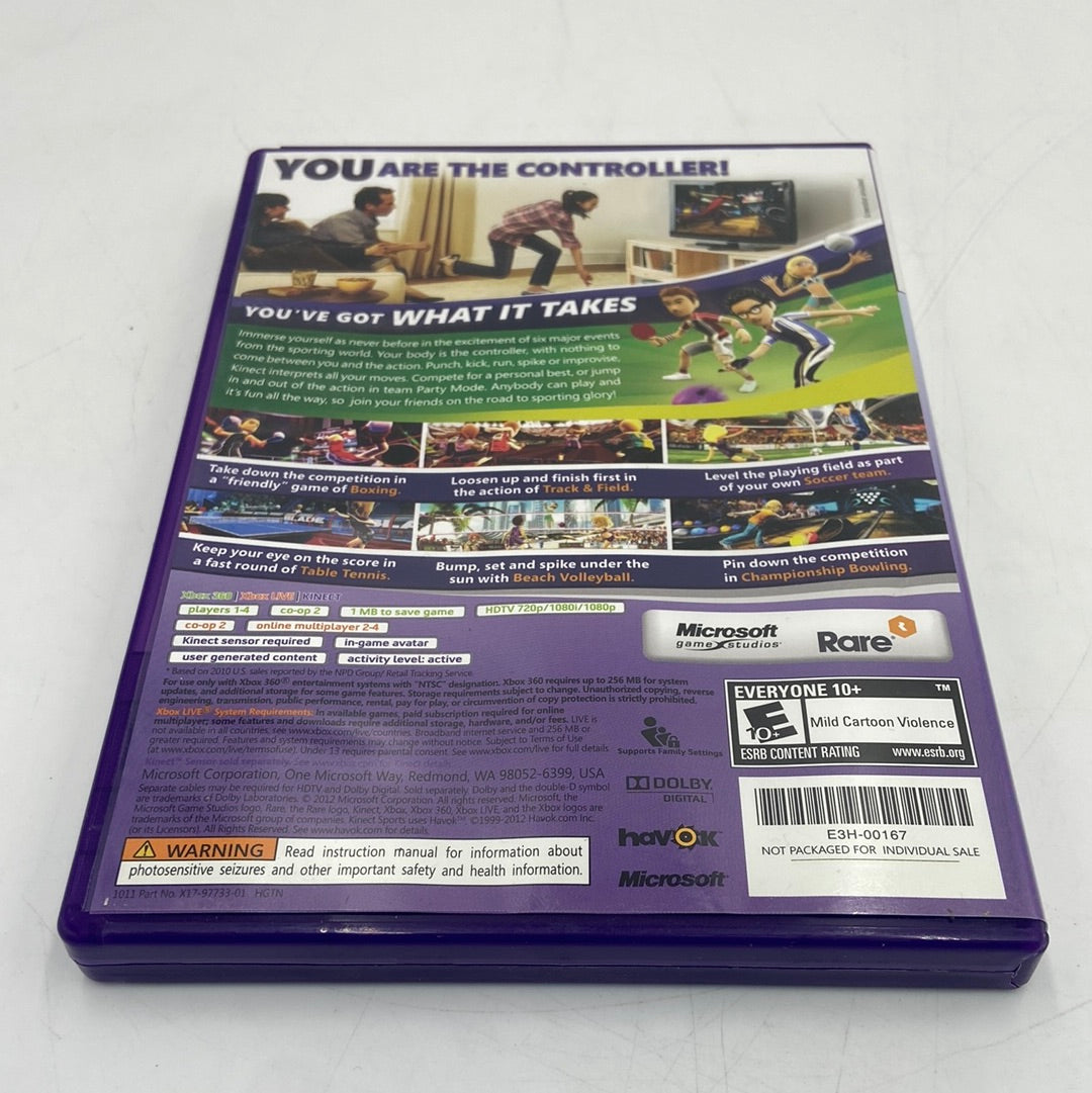 Kinect Sports (Microsoft Xbox 360, 2010) Includes Manual + Insert