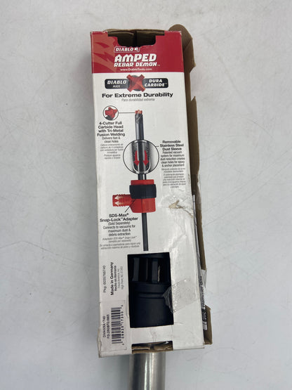 New Diablo Amped Rebar Demon 4 Cutter Full Carbide Head Vacuum Hammer Drill Bit 