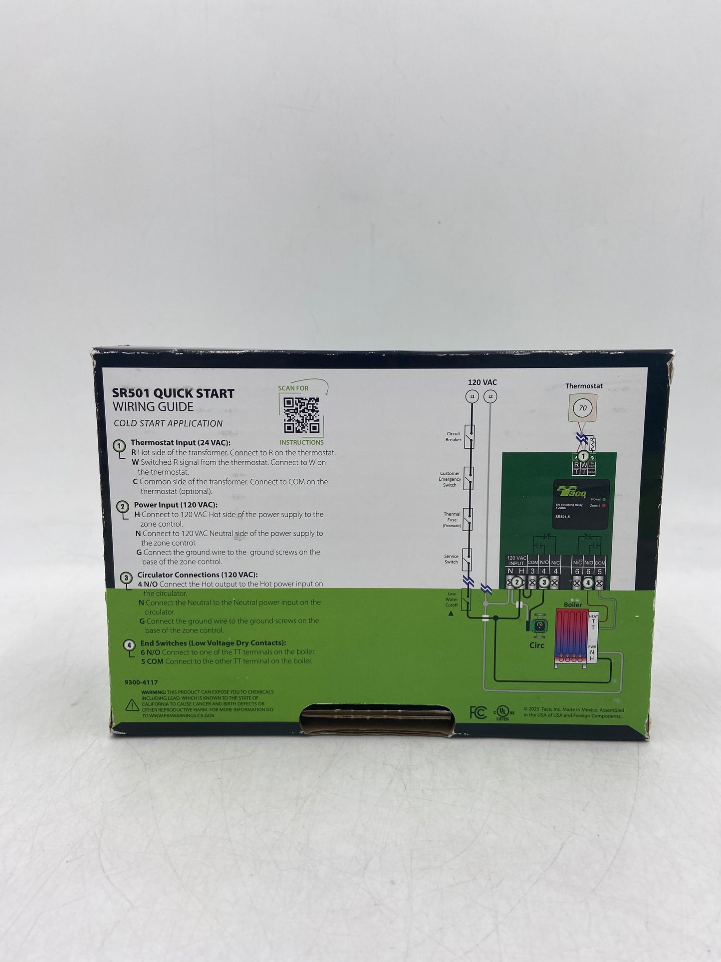 New Taco SR501-5 Switching Relay For Zoning with Circulators SR501-5