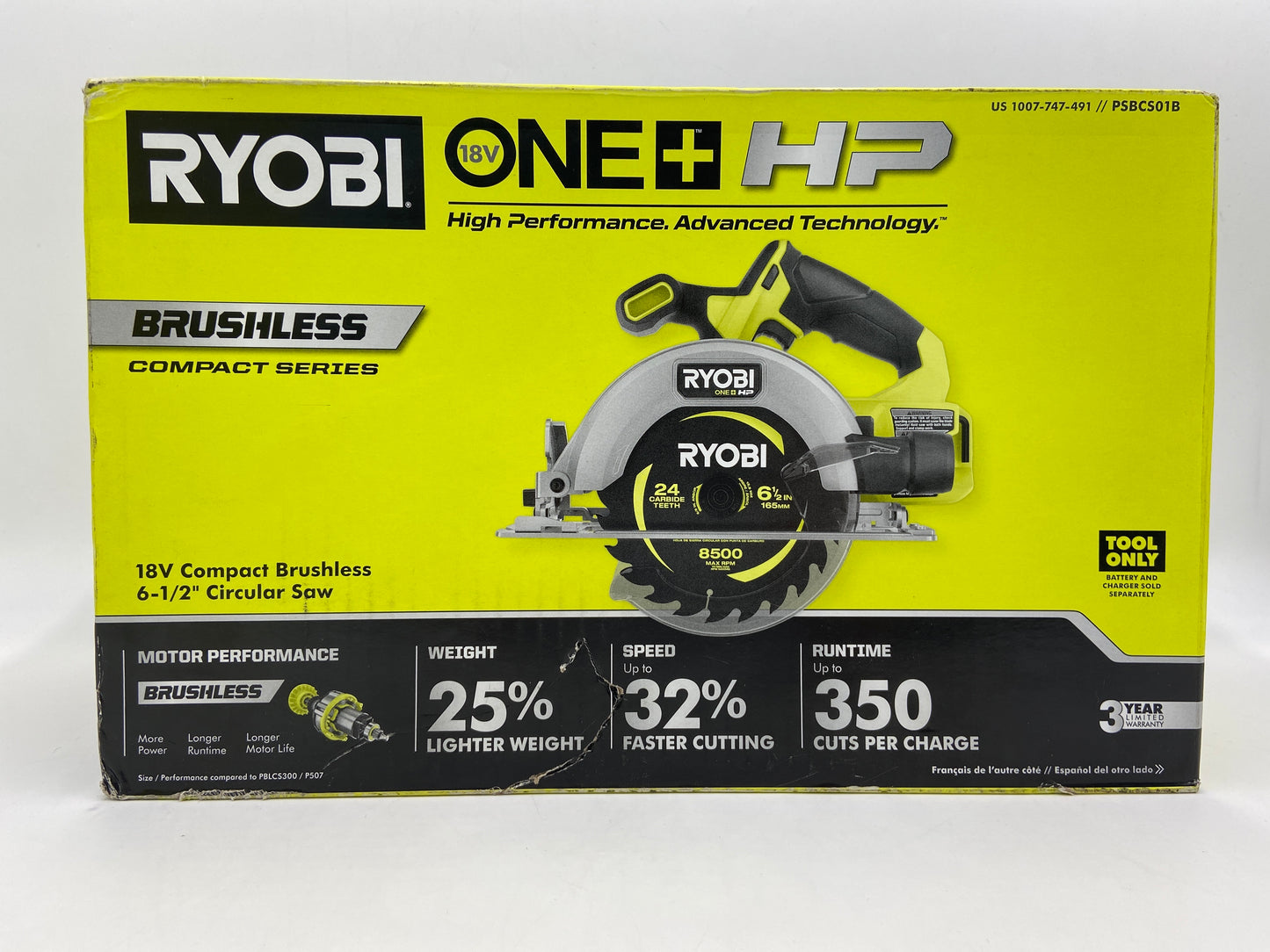 New Ryobi One+ HP Circular Saw PSBCS01B