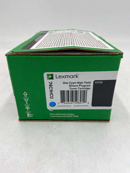 New Lexmark 74C1HC0 Cyan Toner Cartridge CS725