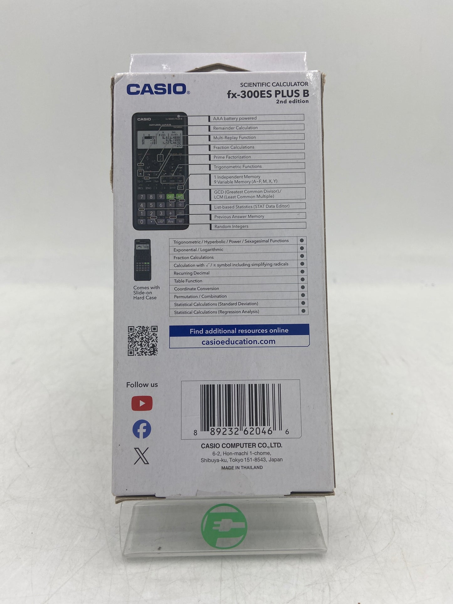 New Casio fx-300ES PLUS B (2nd Edition) Scientific Calculator Black