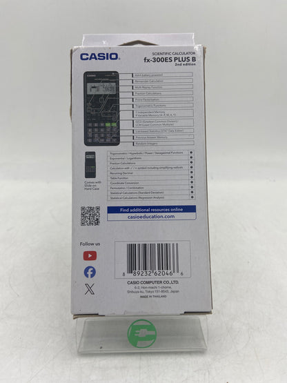New Casio fx-300ES PLUS B (2nd Edition) Scientific Calculator Black