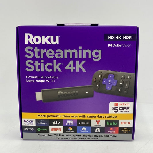 New Open Box Roku Streaming Stick 4K HD HDR TV Wifi Device with Voice Remote 3820R2