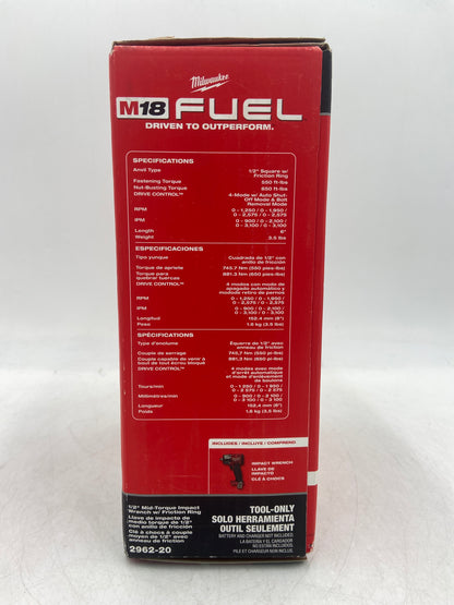 New Milwaukee 2962-20 M18 18V Mid-Torque Impact Wrench