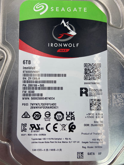 Seagate 3.5" ironwolf 6TB SATA 6 Gb/s (SATA III) HDD SKR004 Internal Hard Drive HDD