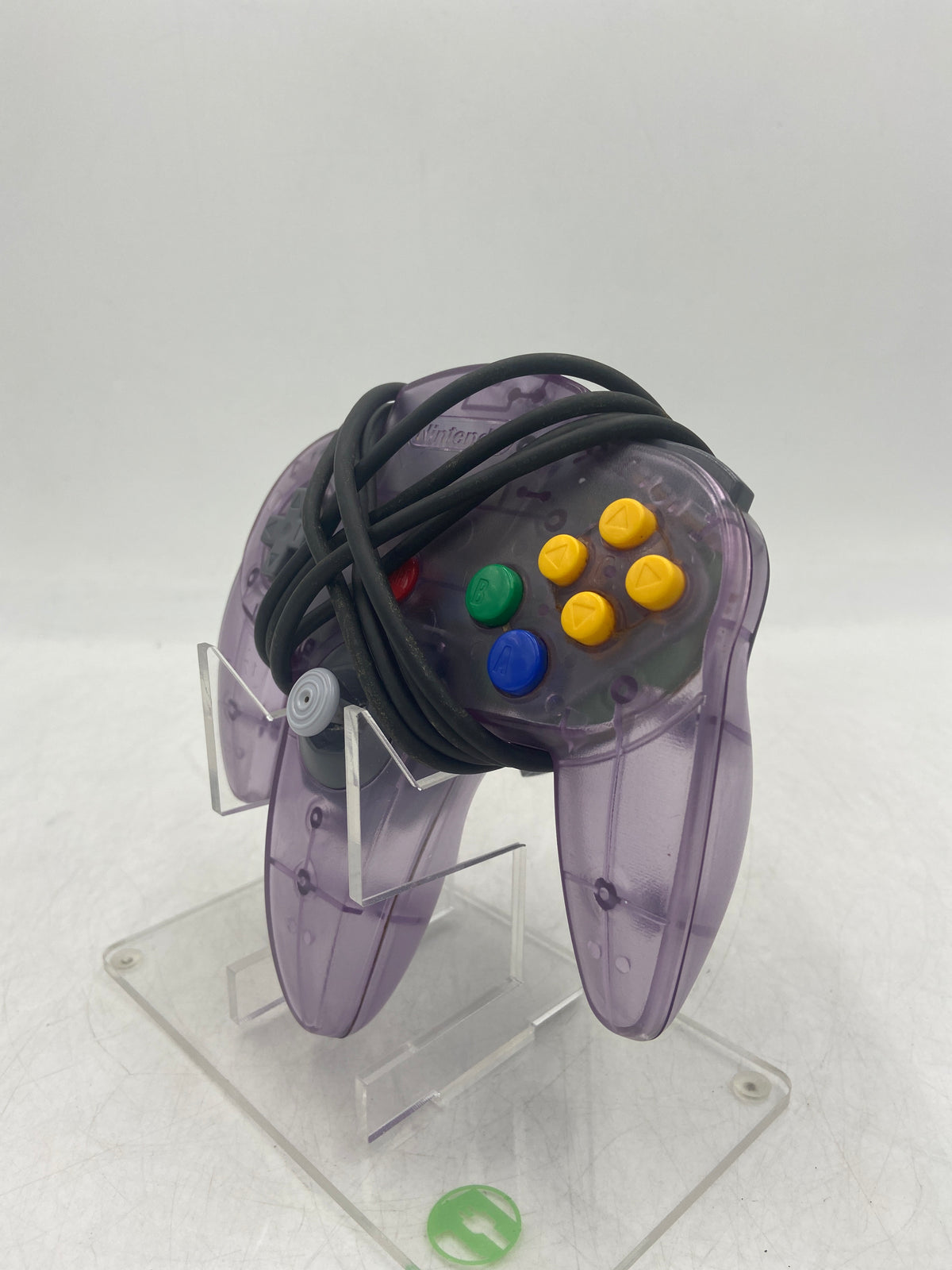 Nintendo N64 Console Gaming System NUS-001 Smoke/Clear Black With 2 Controllers and Wires