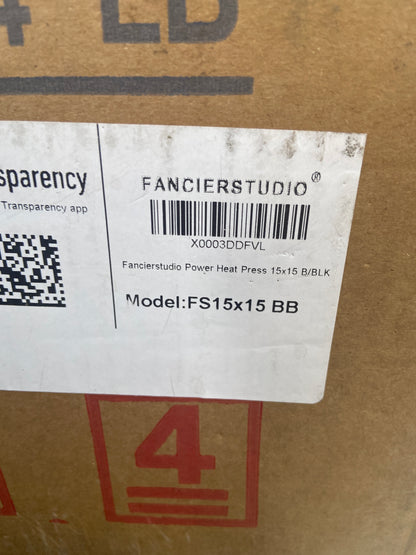 New Fancierstudio DG 15x15  Power Heat Press FS15X15 BB Black