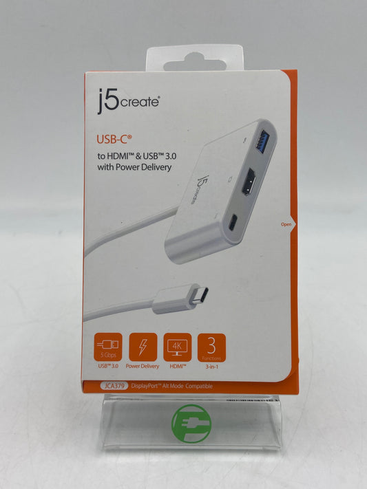New J5 CREATE USB-C USB-C To HDMI & USB 3.0 With Power Delivery JCA379