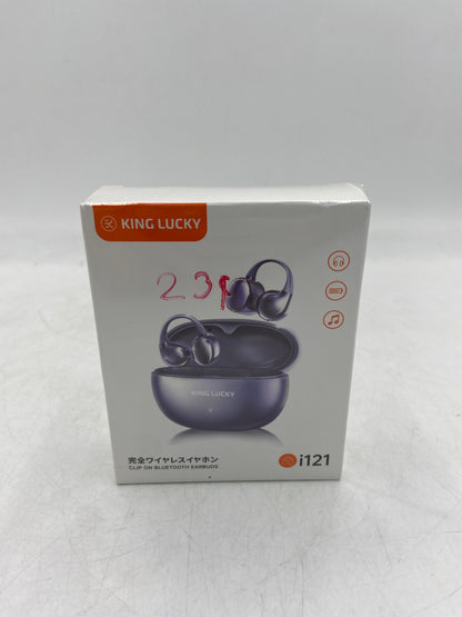New King Lucky Clip On BlueTooth EarBuds Black Noise Canceling Wireless Open Ear