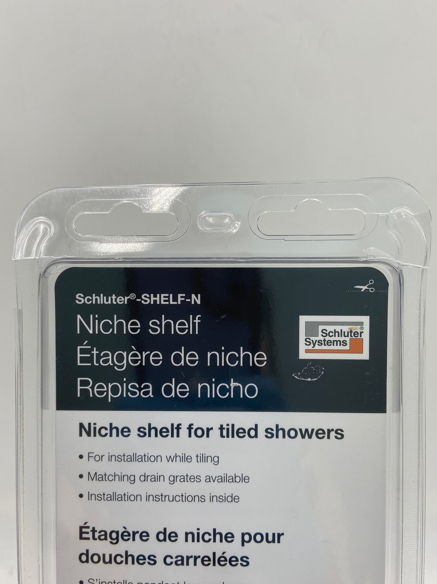 New Schluter Systems Brushed Stainless Steel Niche Shelf Center Shelf for Schluter Keri Board SNS1D6EB