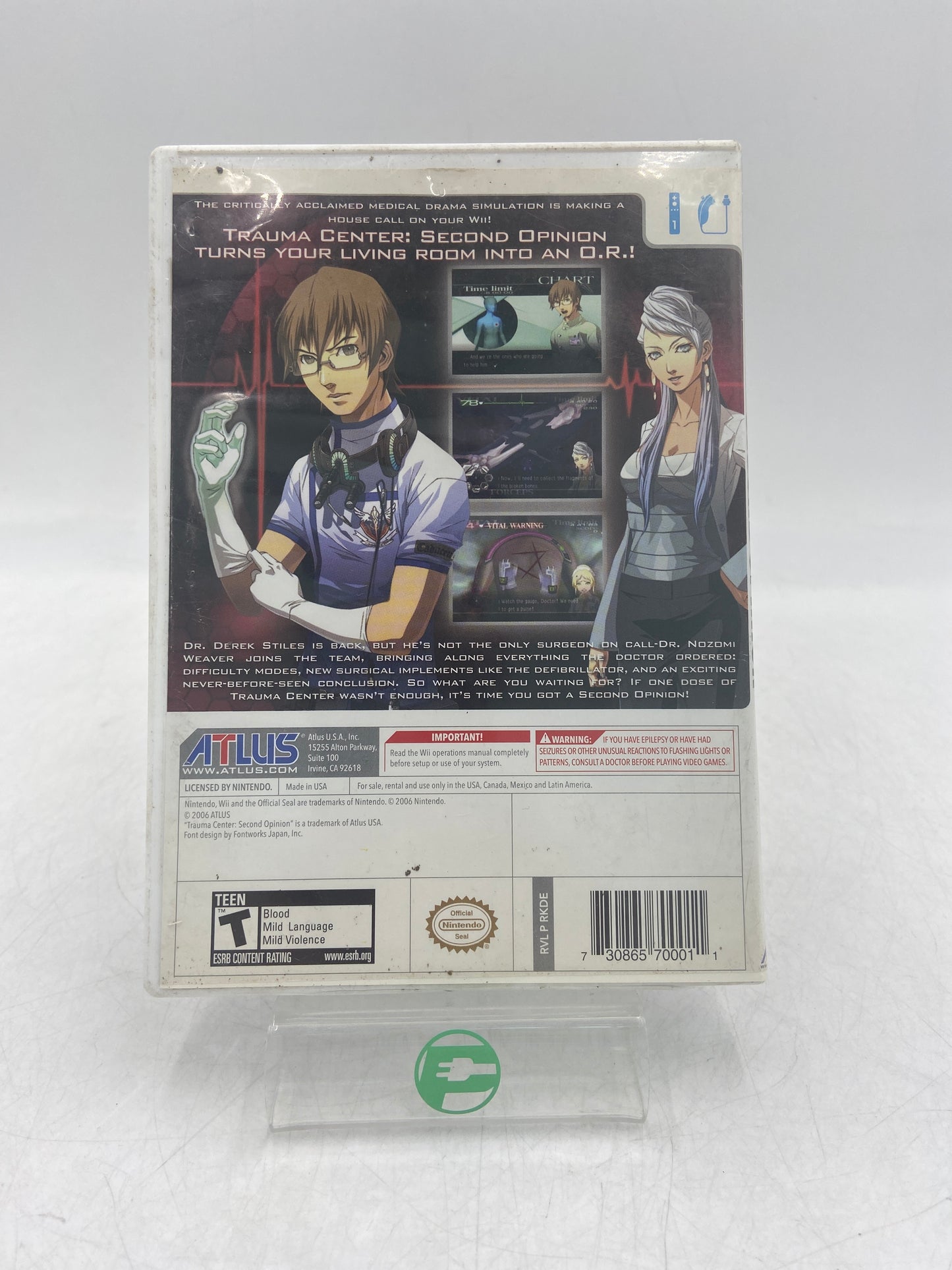 Trauma Center Second Opinion (Nintendo Wii, 2006) Video Game