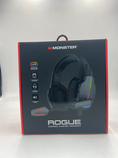 New Monster Rogue Wired Gaming Headset Black