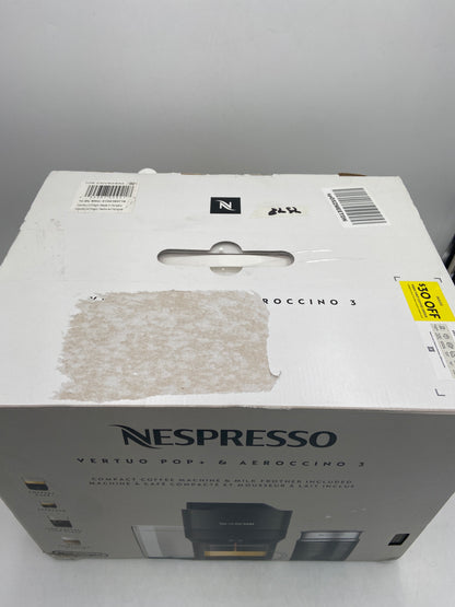 New Open Box Nespresso Vertuo Pop+ & Aeroccino 3 Compact Coffee Machine & Milk Frother 