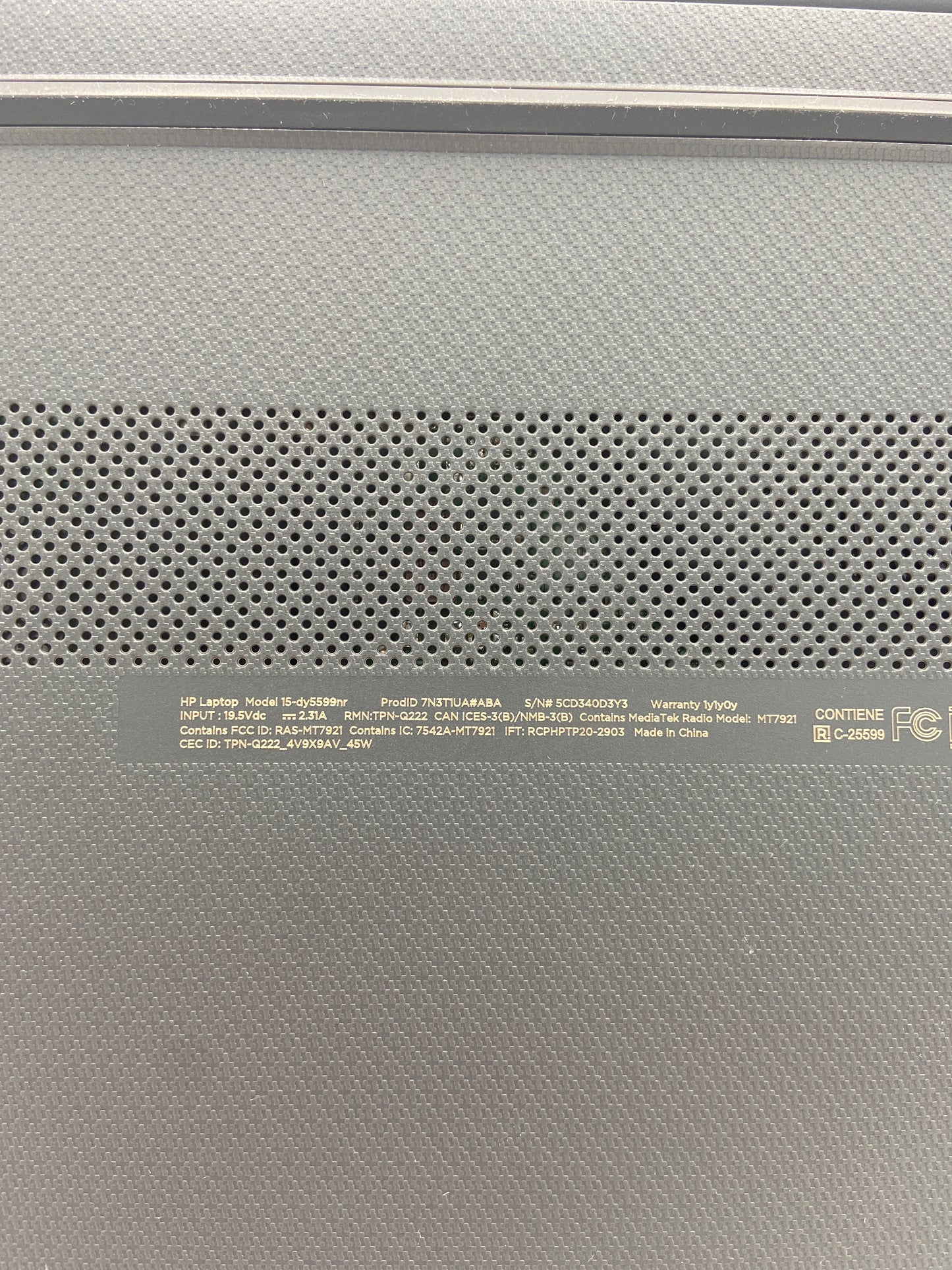 HP Laptop 15-DY5599NR 15.6" i3-1215U 1.2GHz 12GB RAM 128GB SSD Gray