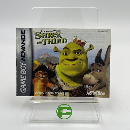 Shrek The Third (Nintendo GameBoy Advance, 2007) Manual Only