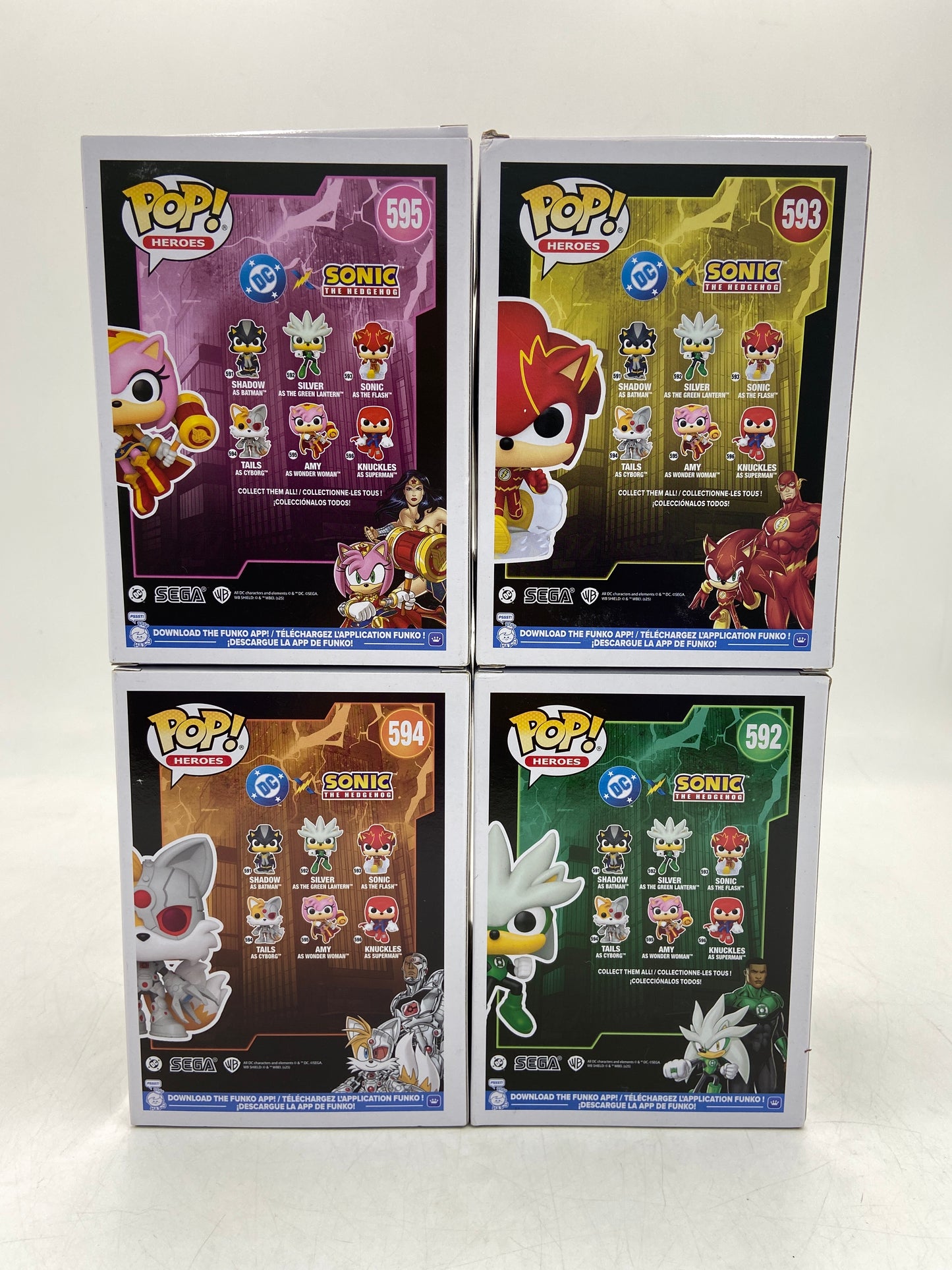 New Funko Pop DC X SONIC Set of 4 Collectible Vinyl Figure
