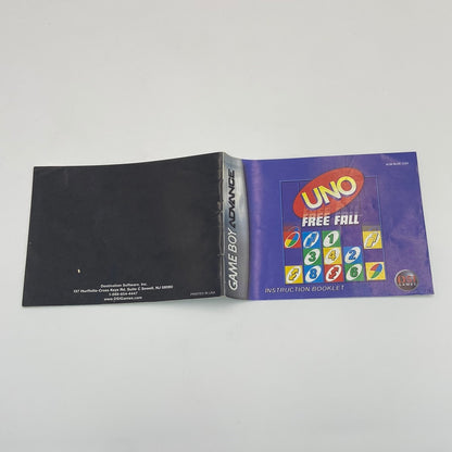 Uno Free Fall (Nintendo GameBoy Advance, 2007) Manual Only