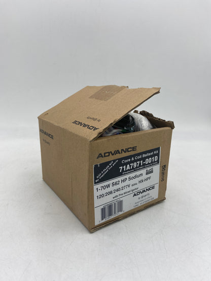 New Advance 1-70W S62 HP Sodium 120/208/240/277v 60Hz hx-hpf Core & Coil Ballast Kit 71A7971-001D