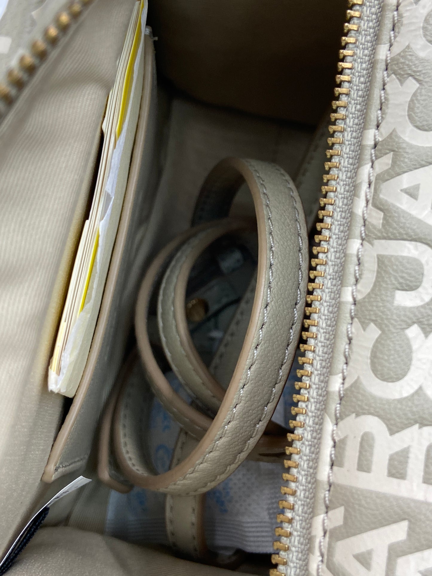 New Marc Jacobs The Tote Bag - Monogram Women's Grey / Khaki Lamb Leather Small Tote Bag Women's Small Tote Bag
