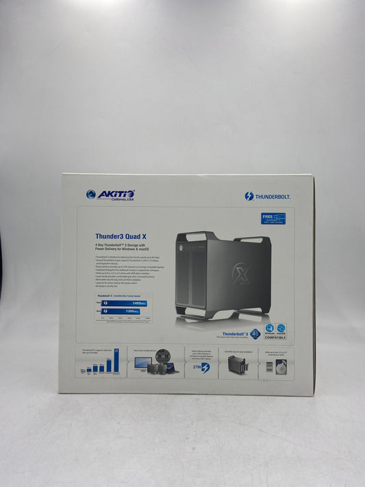 New Akitio Thunder3 Quad X 4-Bay Thunderbolt 3 Storage with Power Delivery T3QX-T3DIAY-AKTU