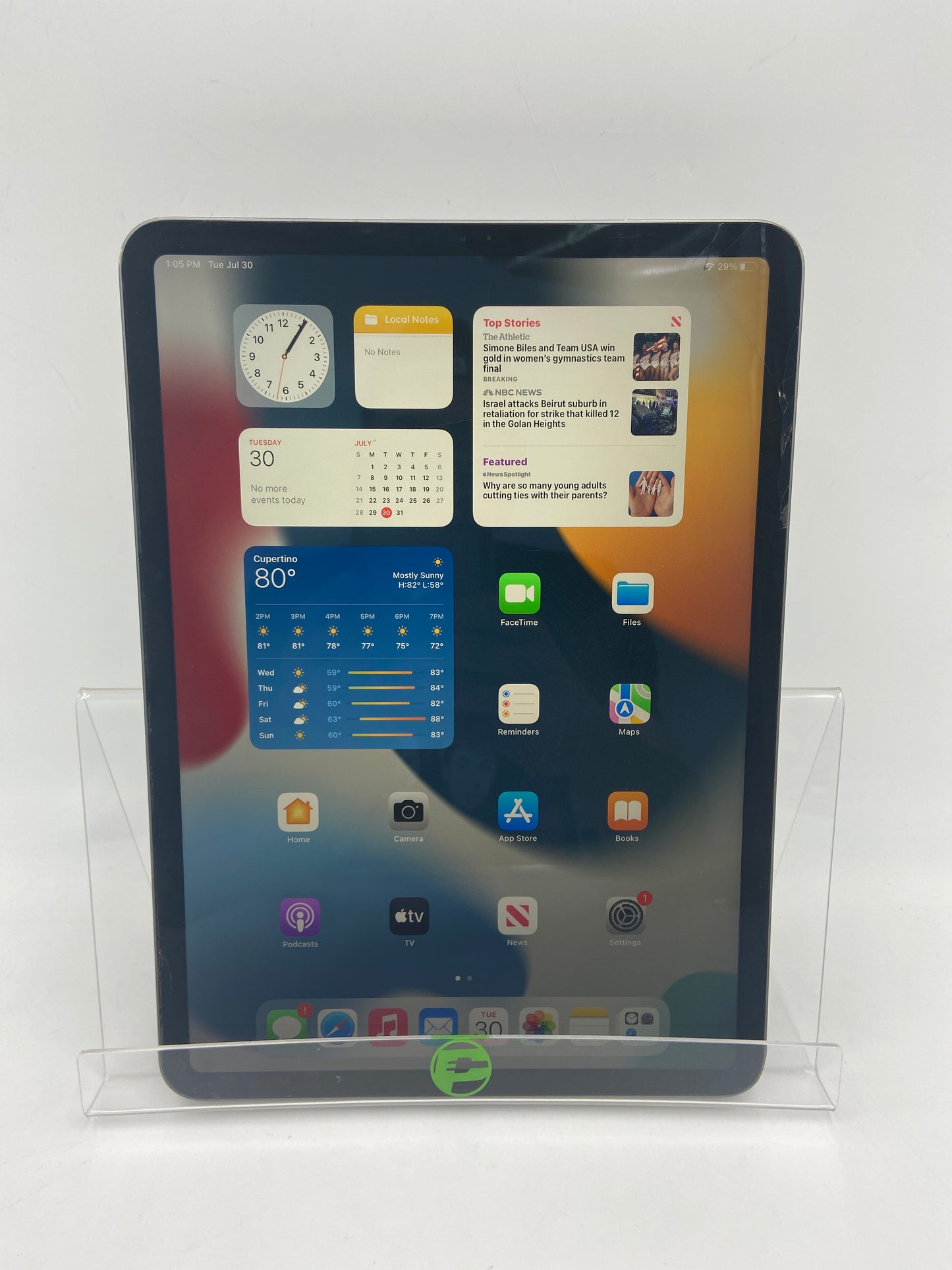 Broken WiFi Only Apple iPad Pro 11" 2nd Gen 128GB 15.7 A2228