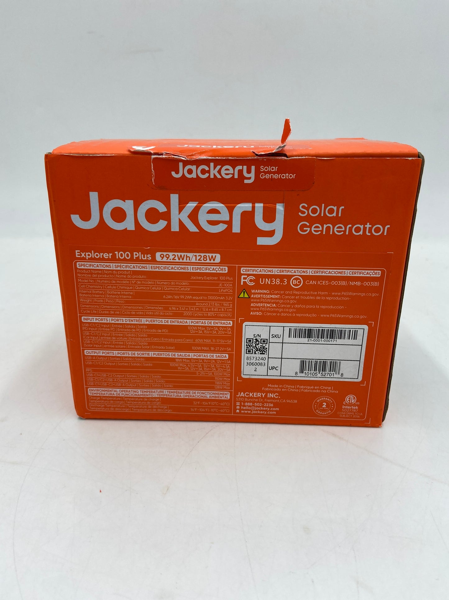 New JACKERY Explorer 100 Plus Solar Portable Power Station