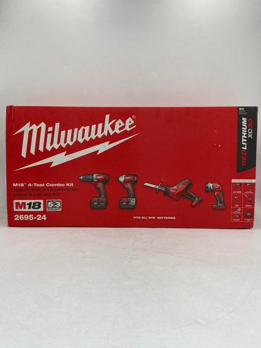 New Milwaukee 2695-24 M18 18V M18 4-Tool Combo Kit