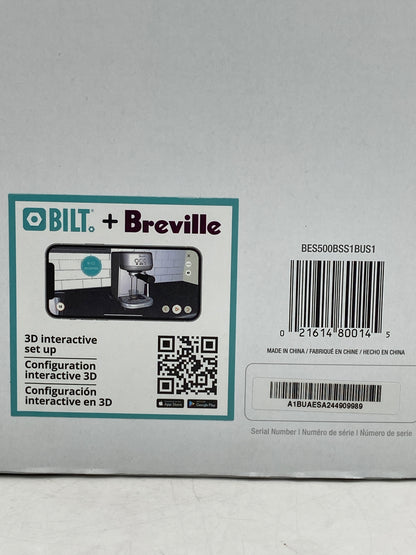 New Breville The Bambino Plus Stainless Steel Coffee Machine BES500 BSS/B