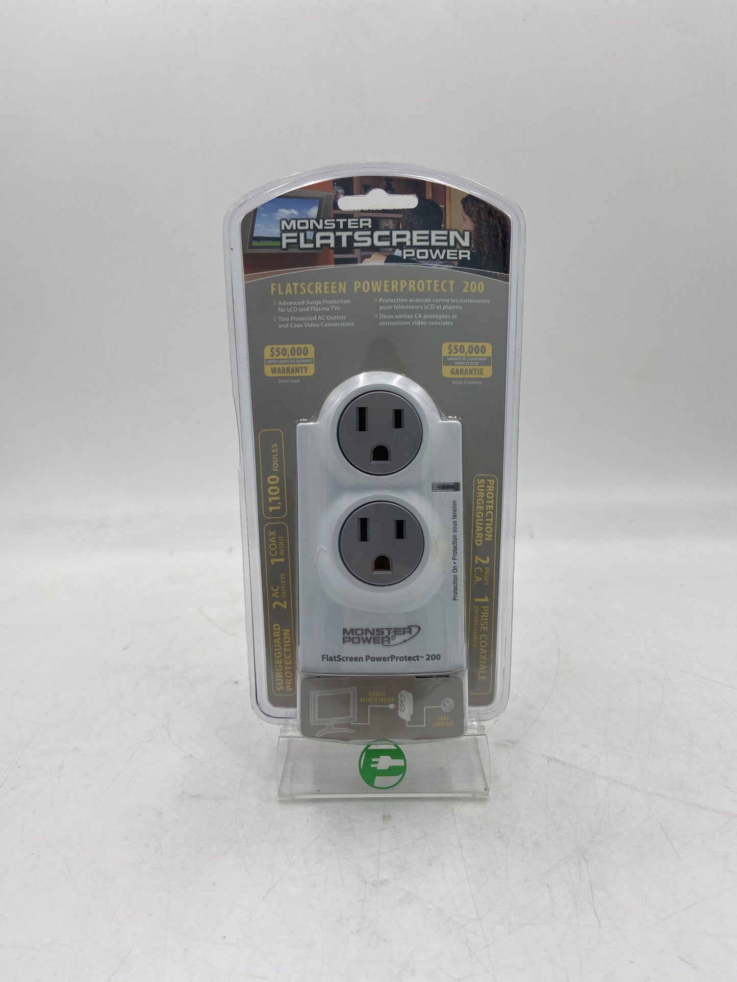 New Monster Flatscreen PowerProtect 200 Surge Guard Outlet
