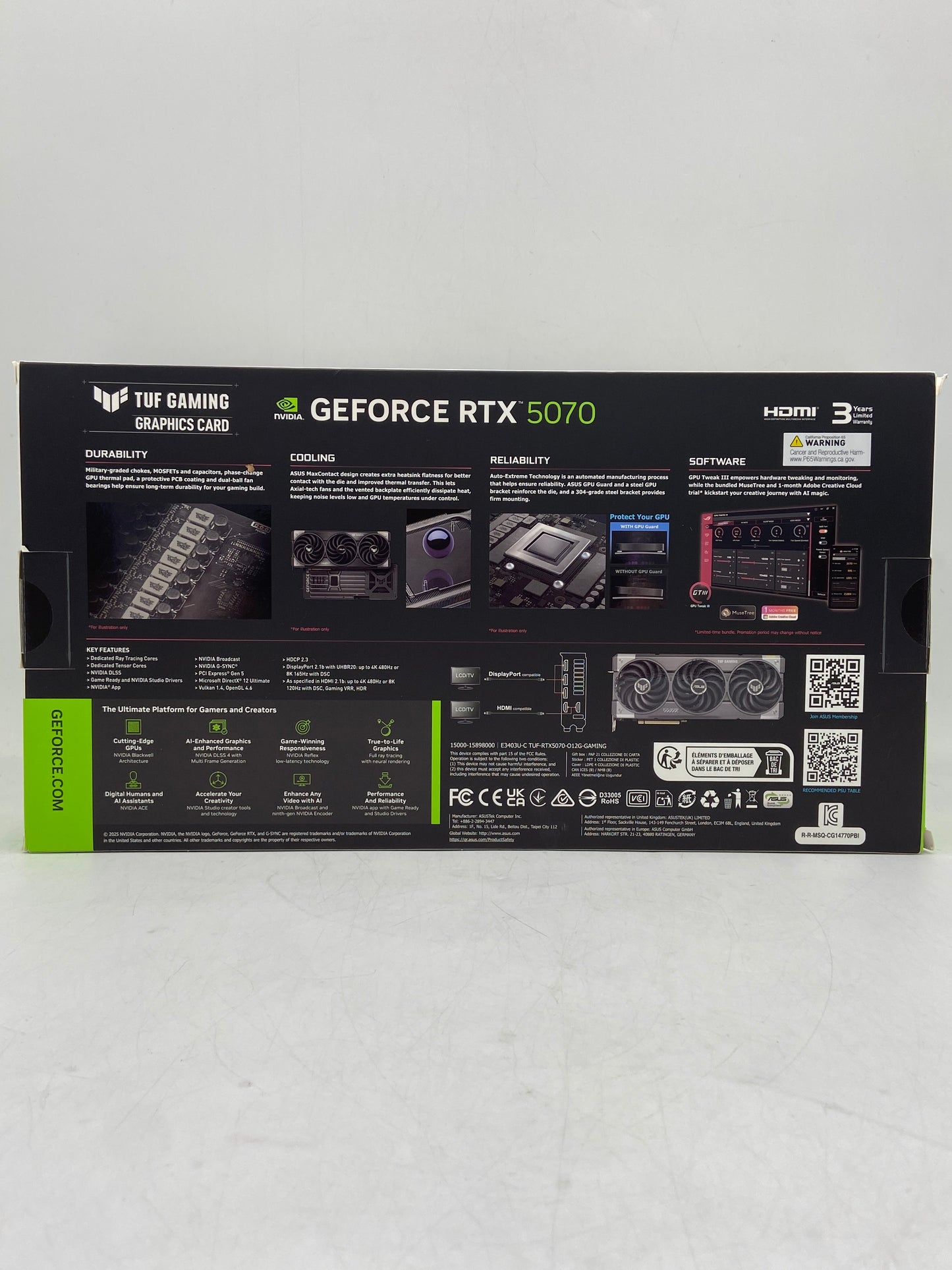 New ASUS NVIDIA TUF Gaming GeForce RTX 5070 OC EDITION 12GB Graphics Card  90YV0LZ0-MVAA00