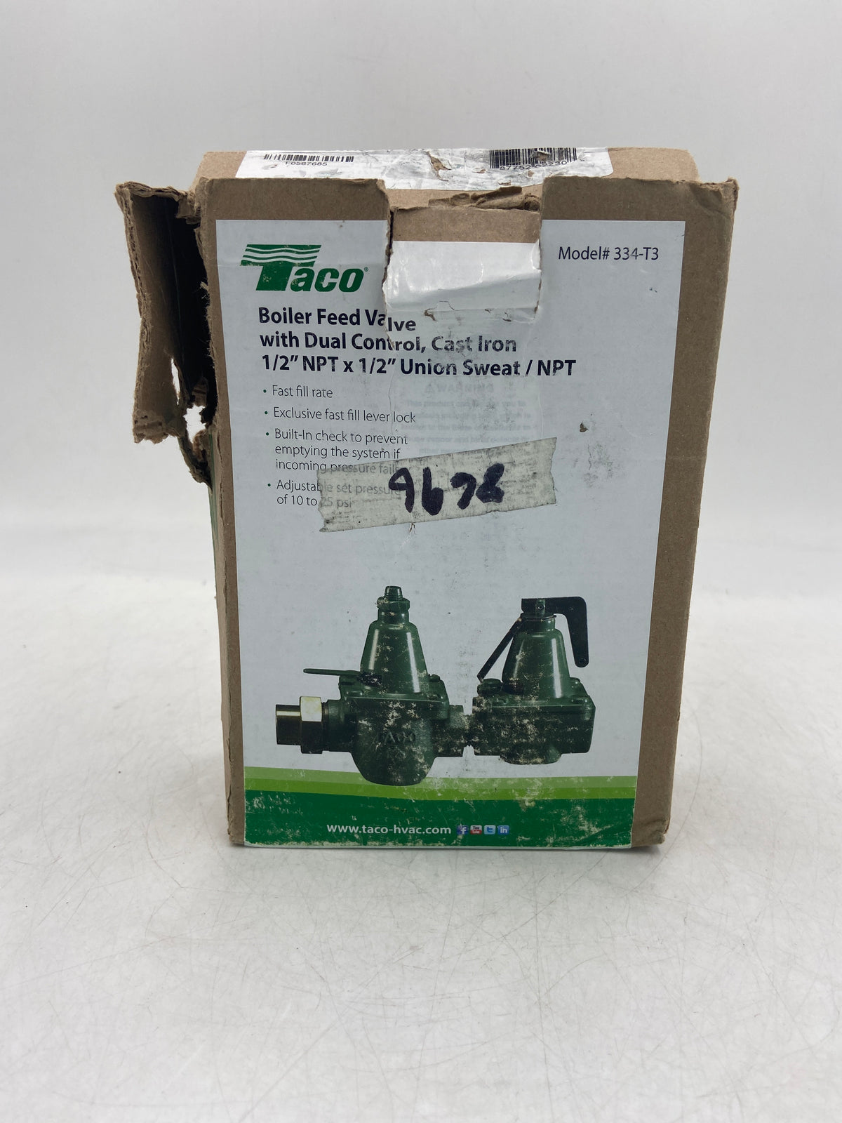 New Open Box Taco Cast Iron Boiler Feed Valve 334-T3