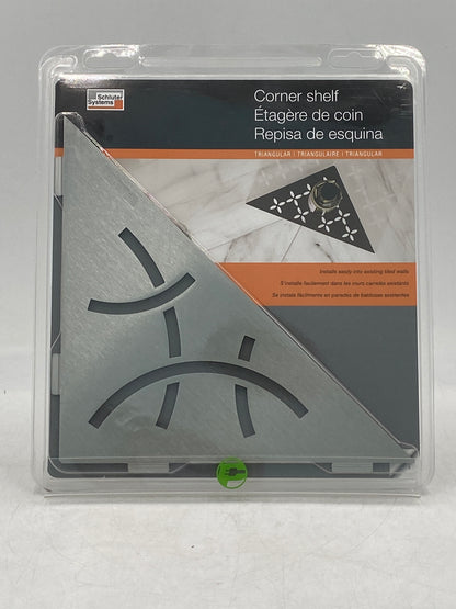 New Schluter Systems Triangular Brushed Stainless Steel Curve Corner Shelf for Tiled Shower SES1D6EB