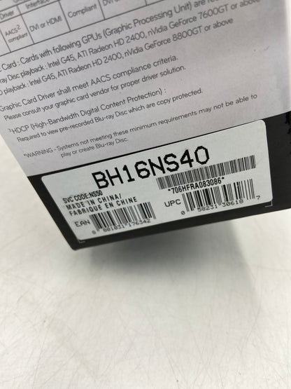 New LG Super Multi Blue bh16 16x Blu-ray / DVD Writer MAY66014517
