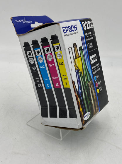 New Epson 822xl/822 T822XL-BCS Black, Yellow, Cyan and Magenta Ink Cartridge