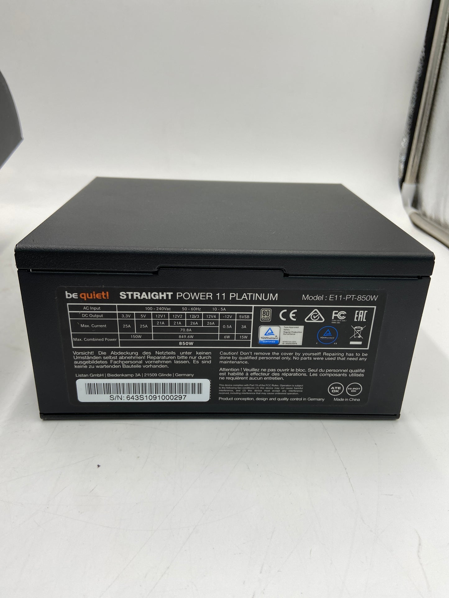 be quiet! straight power 11 PC Power Supply Fan 850w Platinum