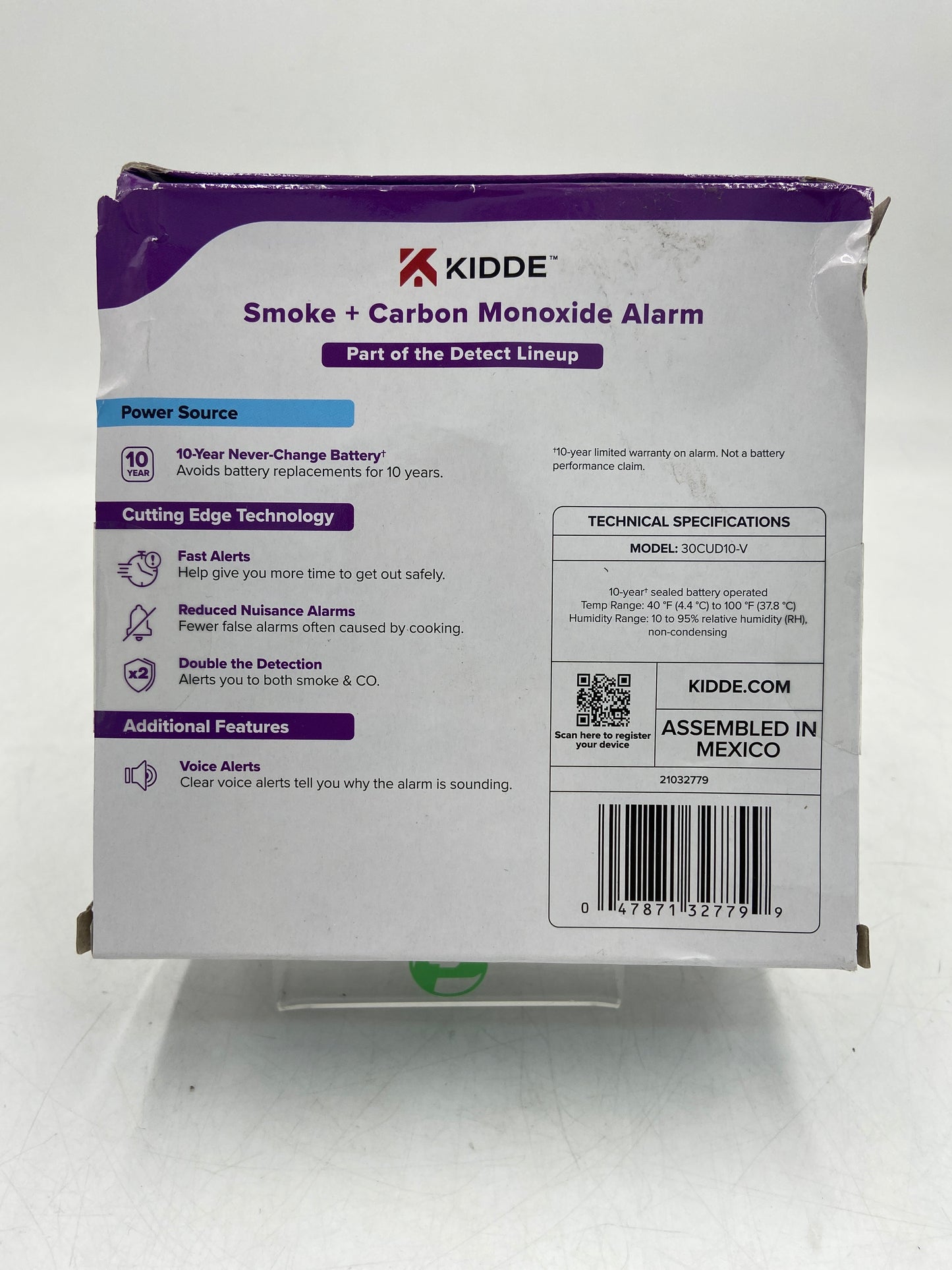 New KIDDE SMOKE AND CARBON DETECT SMOKE CARBON MONOXIDE ALARM 30CUAR