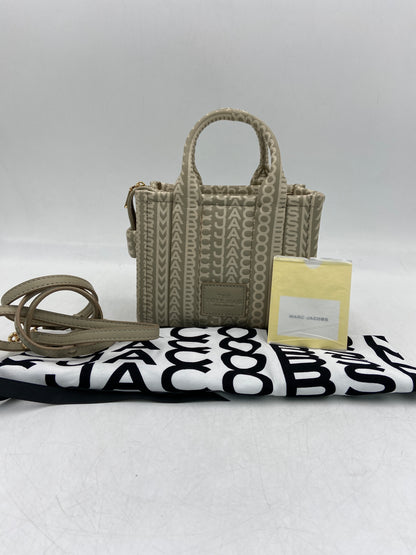New Marc Jacobs The Tote Bag - Monogram Women's Grey / Khaki Lamb Leather Small Tote Bag Women's Small Tote Bag