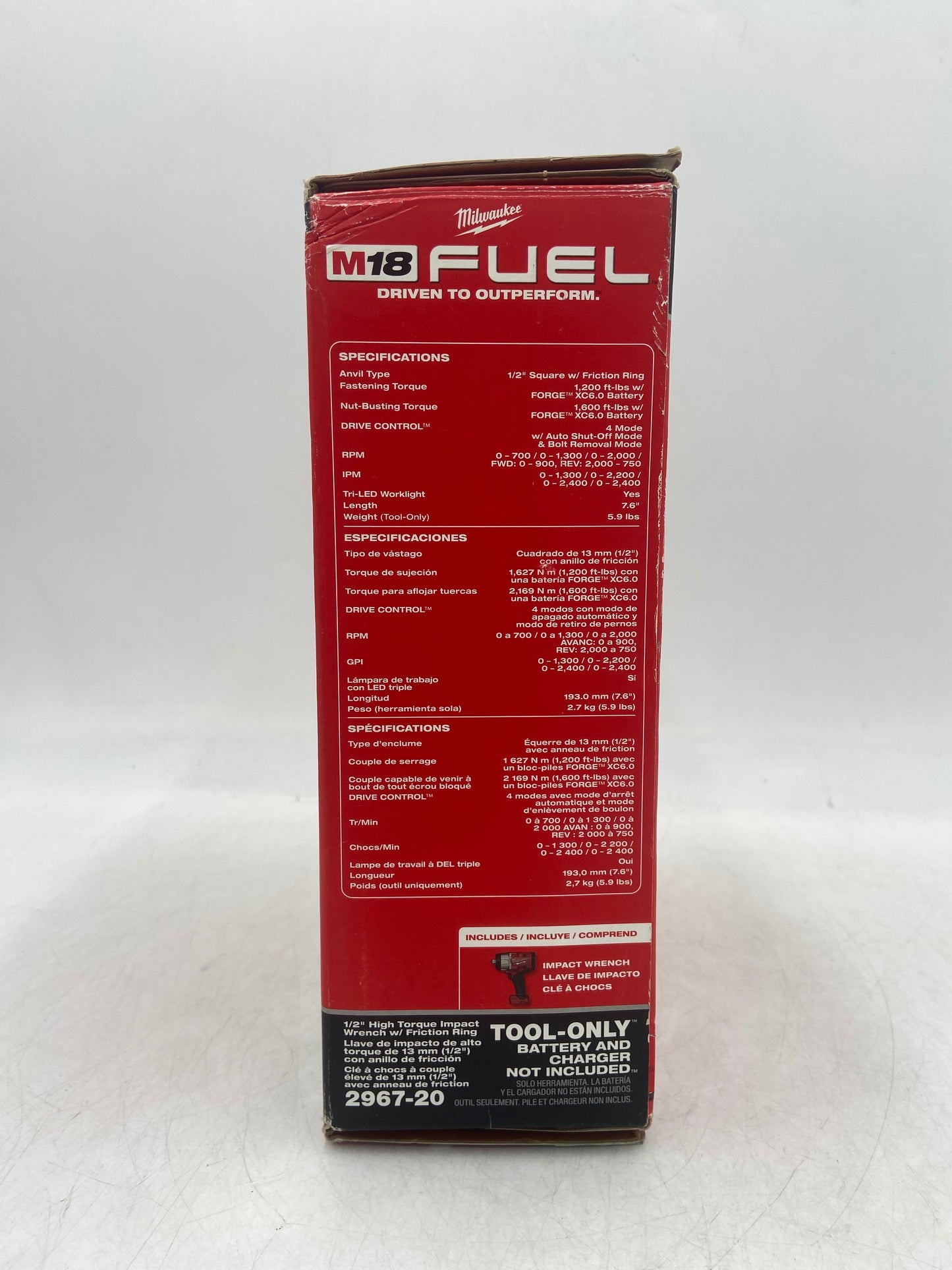 New Milwaukee 2967-20 M18 18V 1/2" High Torque Impact Wrench w/ Friction Ring