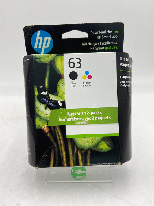 New HP 63 Black/Tri-color Ink Cartridge L0R46AN