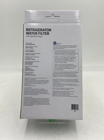 New Samsung Refrigerator Water Filter 2-Pack Refrigerator Water Filter HAF-QIN/EXP