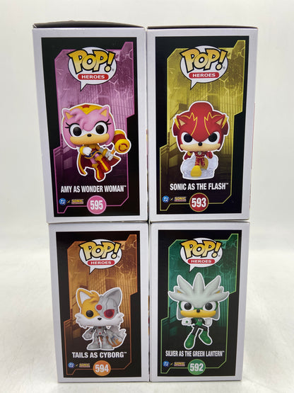 New Funko Pop DC X SONIC Set of 4 Collectible Vinyl Figure