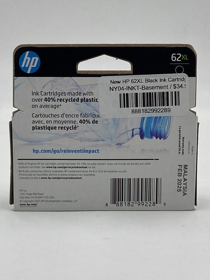 New HP 62XL Black Ink Cartridge