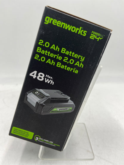 New GREENWORKS 2.0 AH BATTERY LED Indicator Rechargeable Power Tool Battery LB24A020