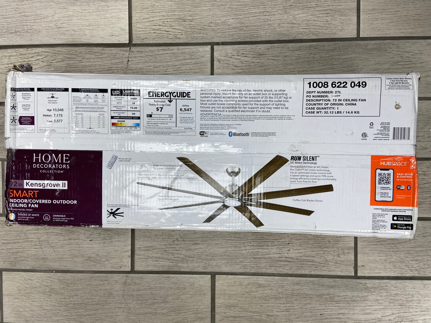 New HOME DECORATIONS COLLECTION KENGSGROVE II Smart Indoor Fan Brushed Nickel/Brown