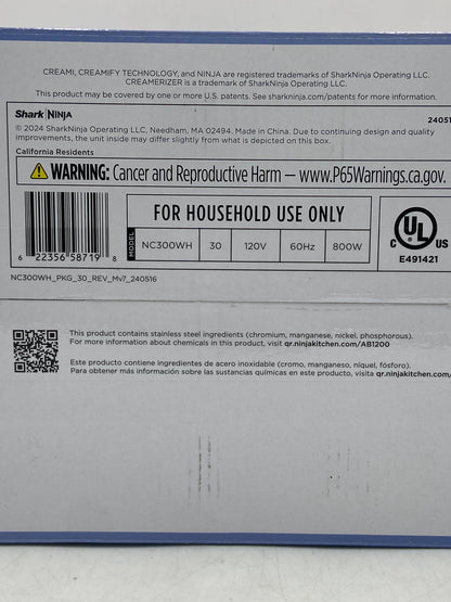 New Ninja Creami 5-In-1 Ice Cream Maker NC300WH