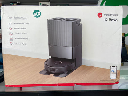 New Roborock Q Revo Black Robotic Vacuum Cleaner & Empty Wash Fill Dock QX0PEA